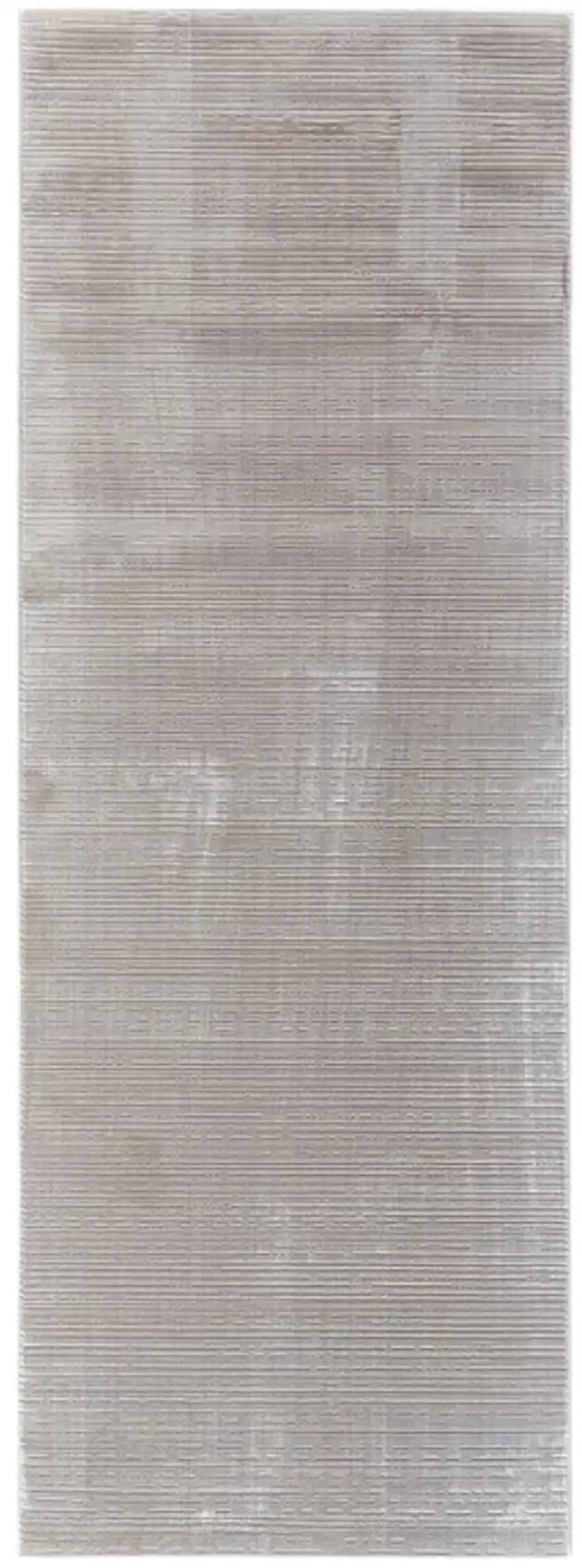 8' Gray and White Power Loom Runner Rug Photo 1