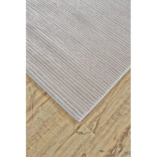 8' Gray and White Power Loom Runner Rug Photo 5