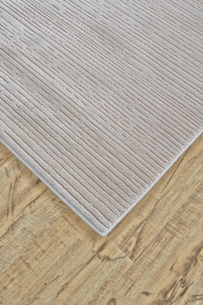 8' Gray and White Power Loom Runner Rug Photo 5