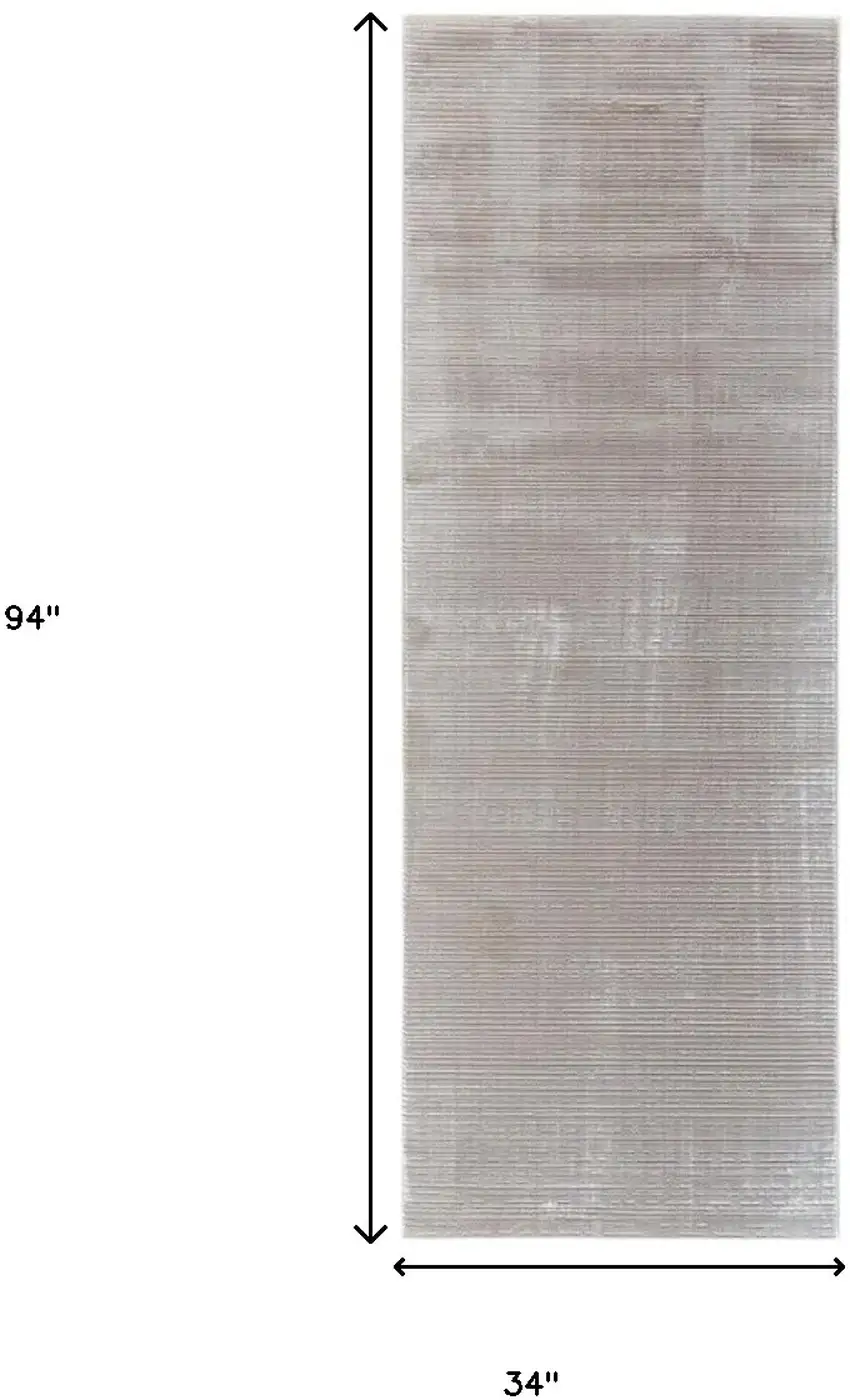 8' Gray and White Power Loom Runner Rug Photo 7