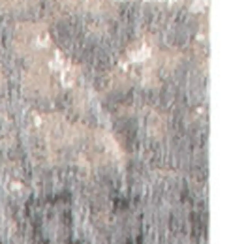 8' Gray and White Round Abstract Non Skid Area Rug Photo 6
