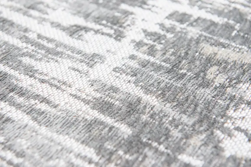 8' Gray and White Round Abstract Non Skid Area Rug Photo 9