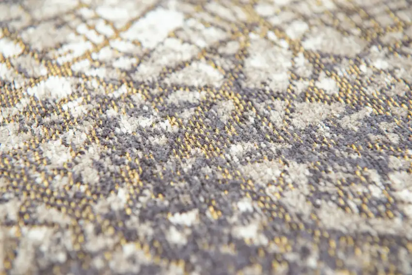 8' Gray and White Round Abstract Non Skid Area Rug Photo 9