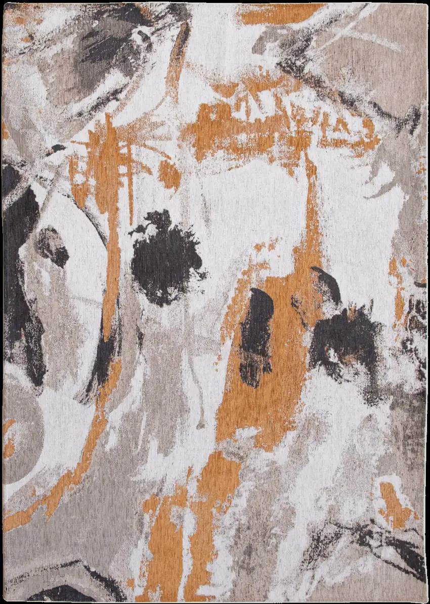 8' Gray and White Round Abstract Non Skid Area Rug Photo 4