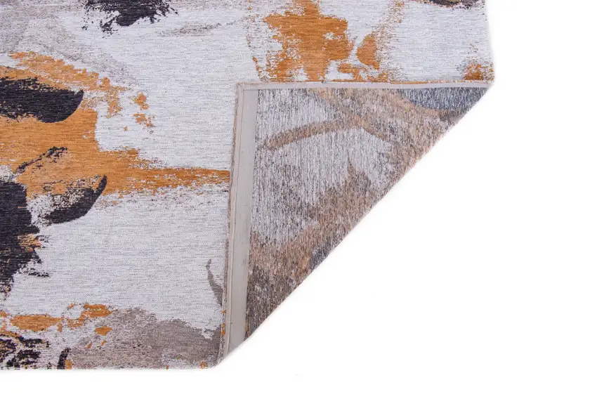 8' Gray and White Round Abstract Non Skid Area Rug Photo 6