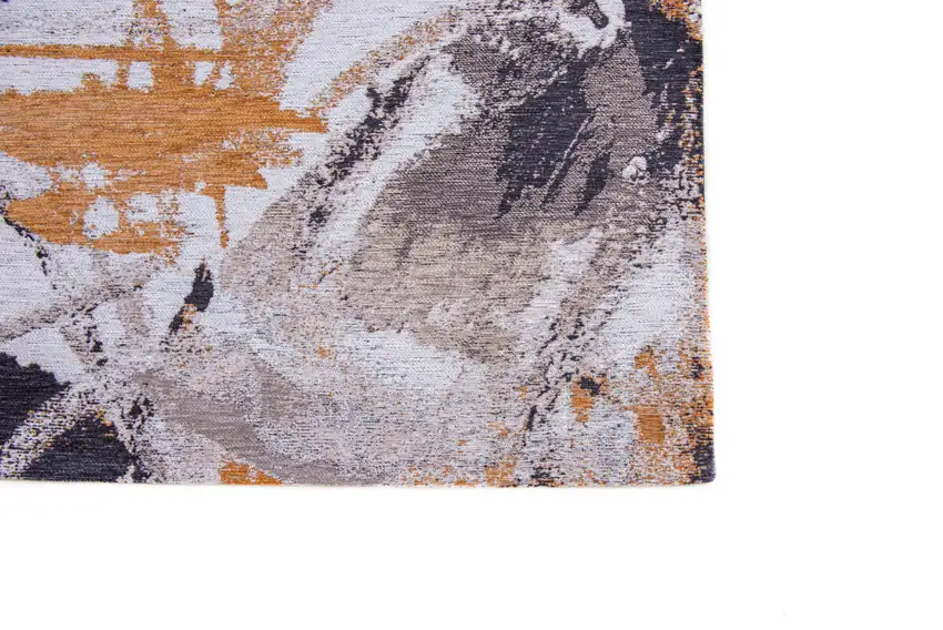 8' Gray and White Round Abstract Non Skid Area Rug Photo 5