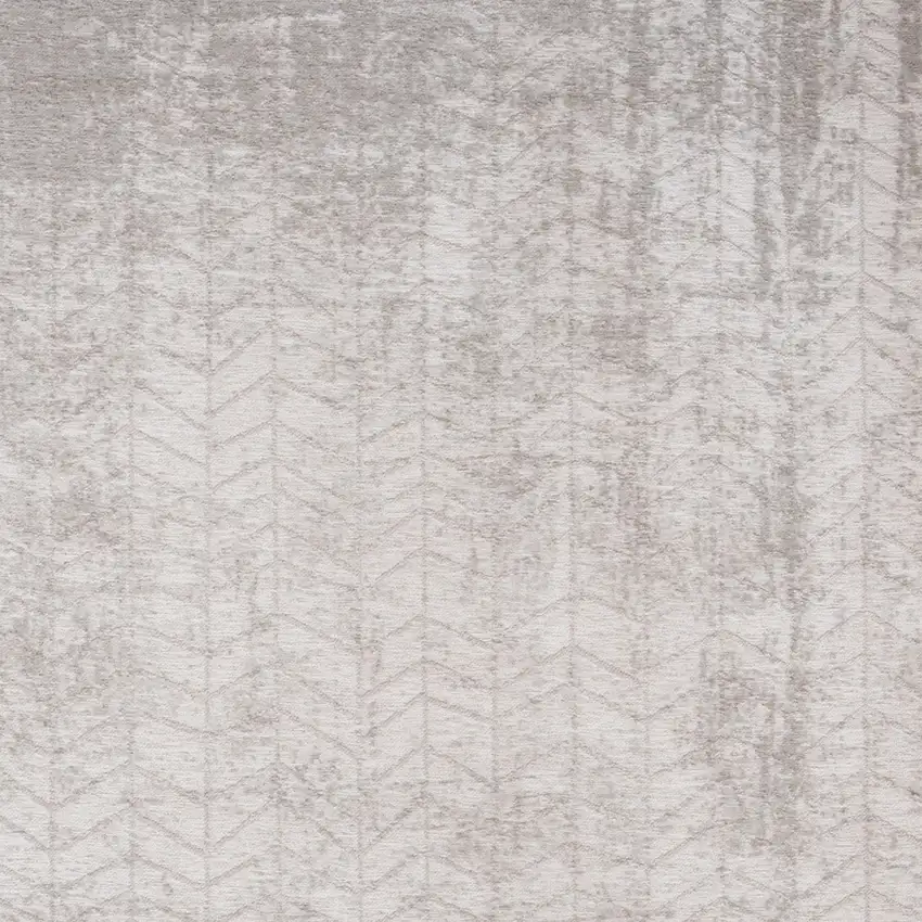 8' Gray and White Round Chevron Non Skid Area Rug Photo 8