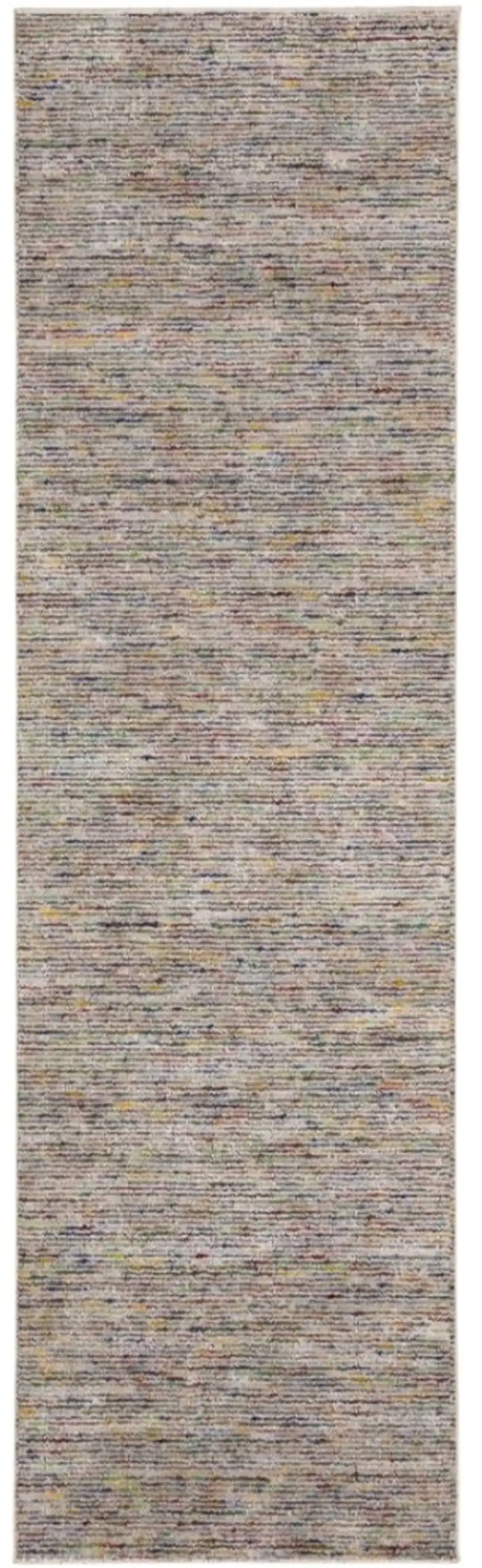 12' Gray and Yellow Wool Hand Loomed Runner Rug Photo 1