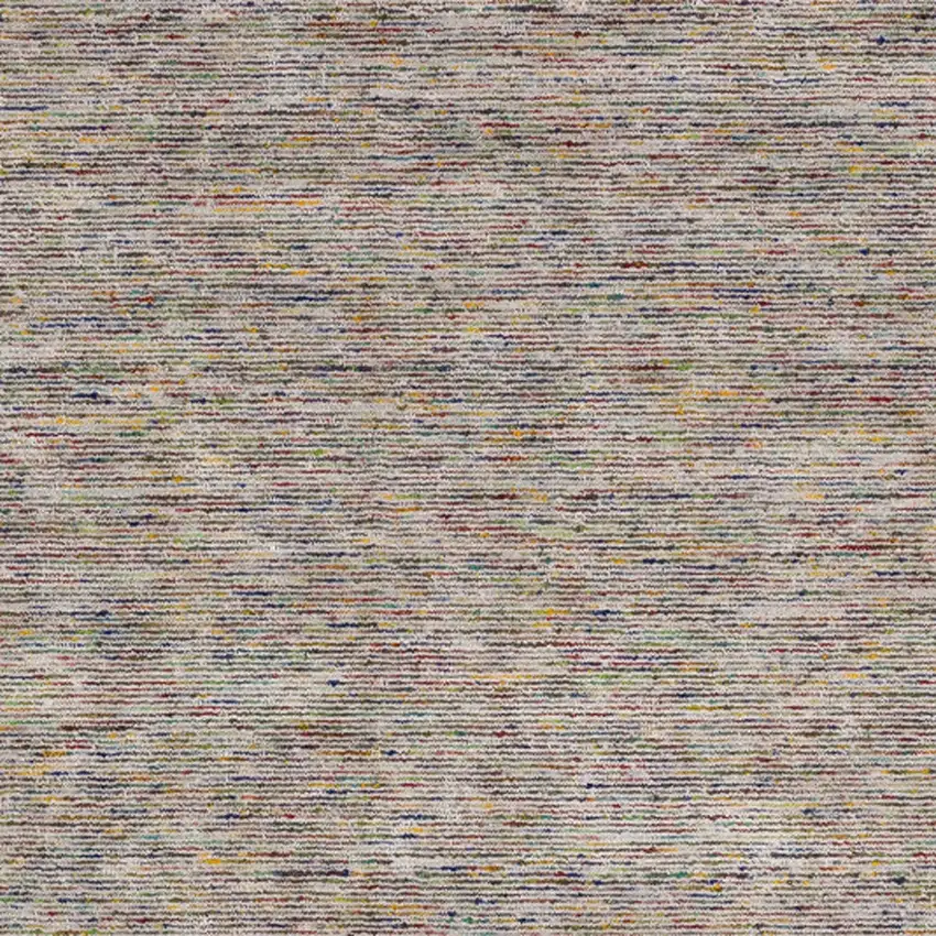 16' Gray and Yellow Wool Hand Loomed Runner Rug Photo 7