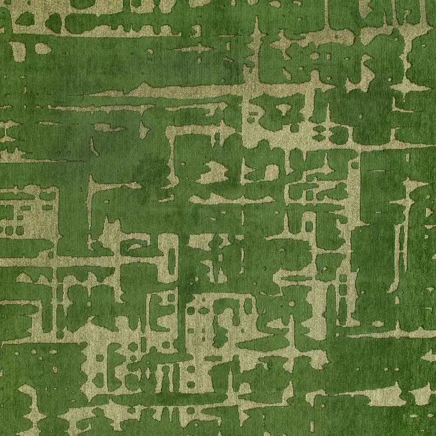10' Green Abstract Non Skid Area Rug Photo 5