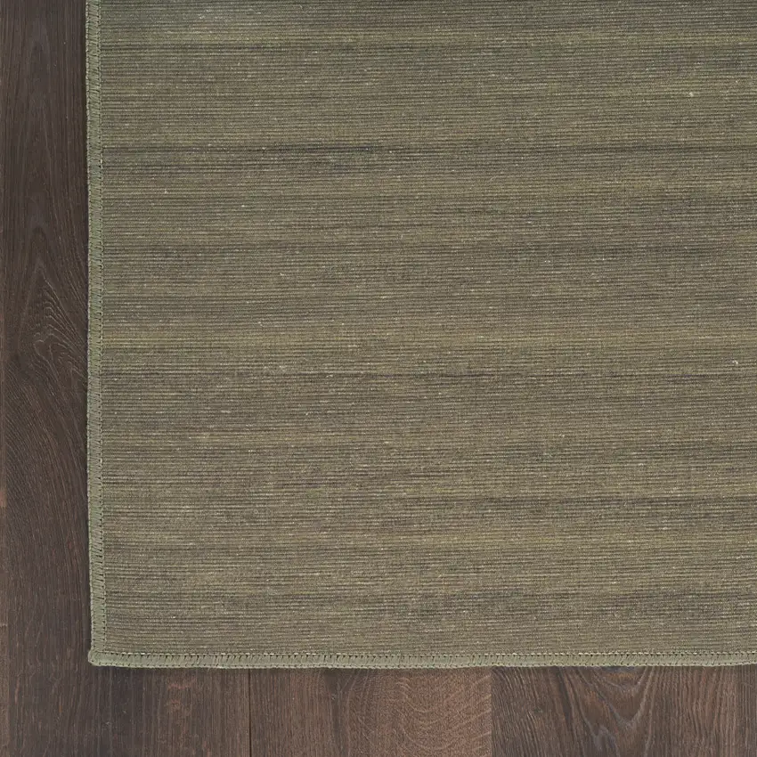 8' Green Abstract Runner Rug Photo 9