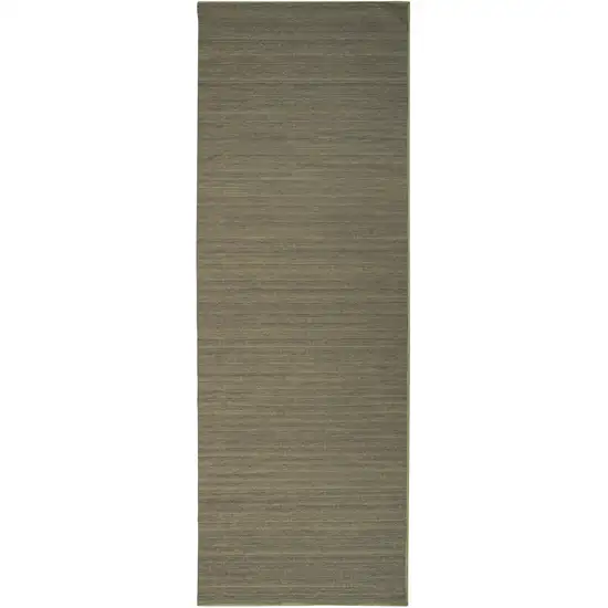 10' Green Abstract Washable Runner Rug Photo 1