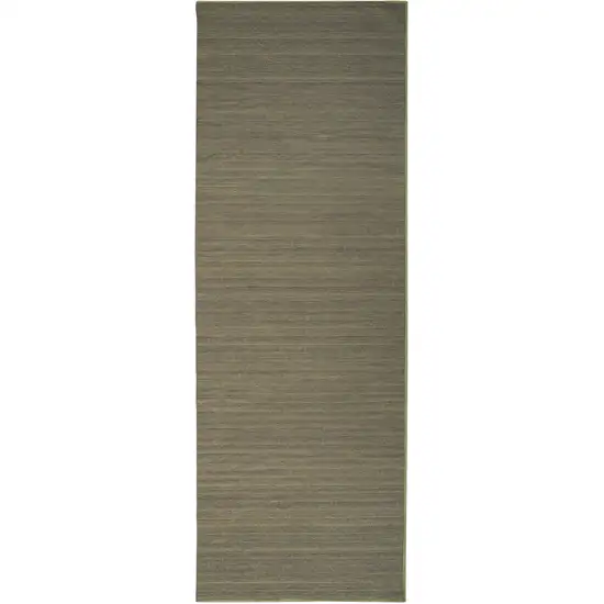 10' Green Abstract Washable Runner Rug Photo 2