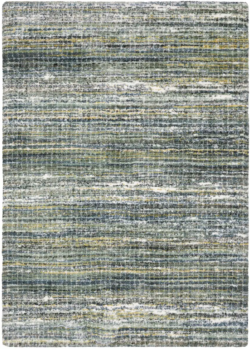 8' Green And Blue Geometric Runner Rug Photo 2