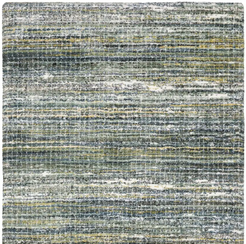 8' Green And Blue Geometric Runner Rug Photo 4