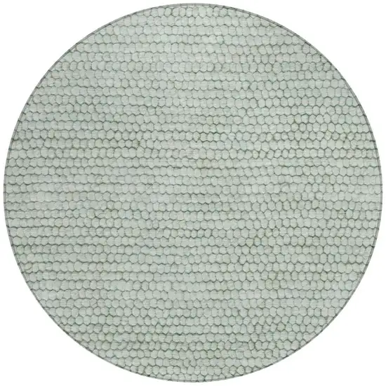 8' Green And Blue Round Striped Washable Indoor Outdoor Area Rug Photo 4
