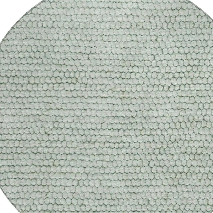 8' Green And Blue Round Striped Washable Indoor Outdoor Area Rug Photo 3