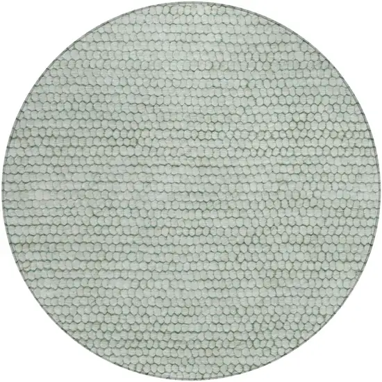 8' Green And Blue Round Striped Washable Indoor Outdoor Area Rug Photo 2