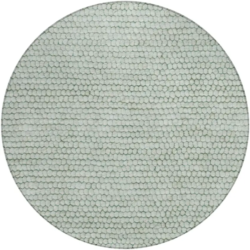 8' Green And Blue Round Striped Washable Indoor Outdoor Area Rug Photo 2