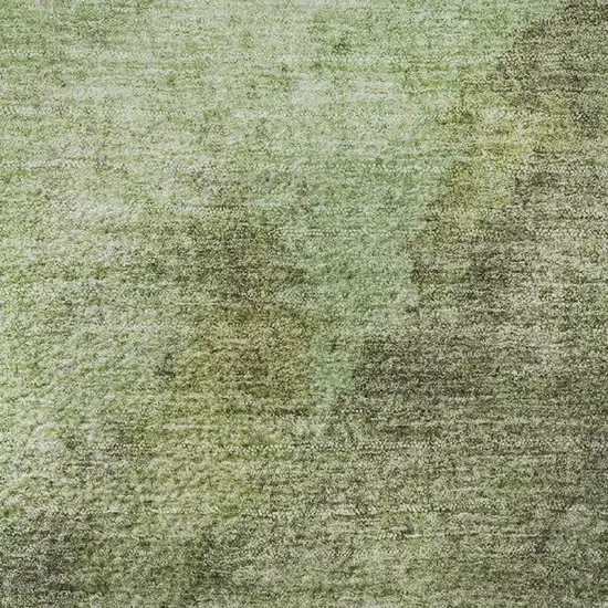 8' Green And Charcoal Abstract Washable Round Rug With UV Protection Photo 9