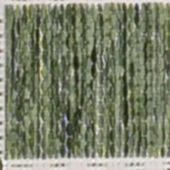 8' Green And Cream Geometric Indoor Outdoor Runner Rug Photo 2