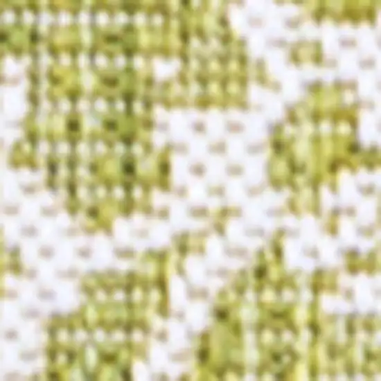 10' Green And Cream Medallion Indoor Outdoor Runner Rug Photo 2