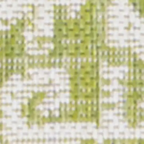 8' Green And Cream Medallion Indoor Outdoor Runner Rug Photo 3