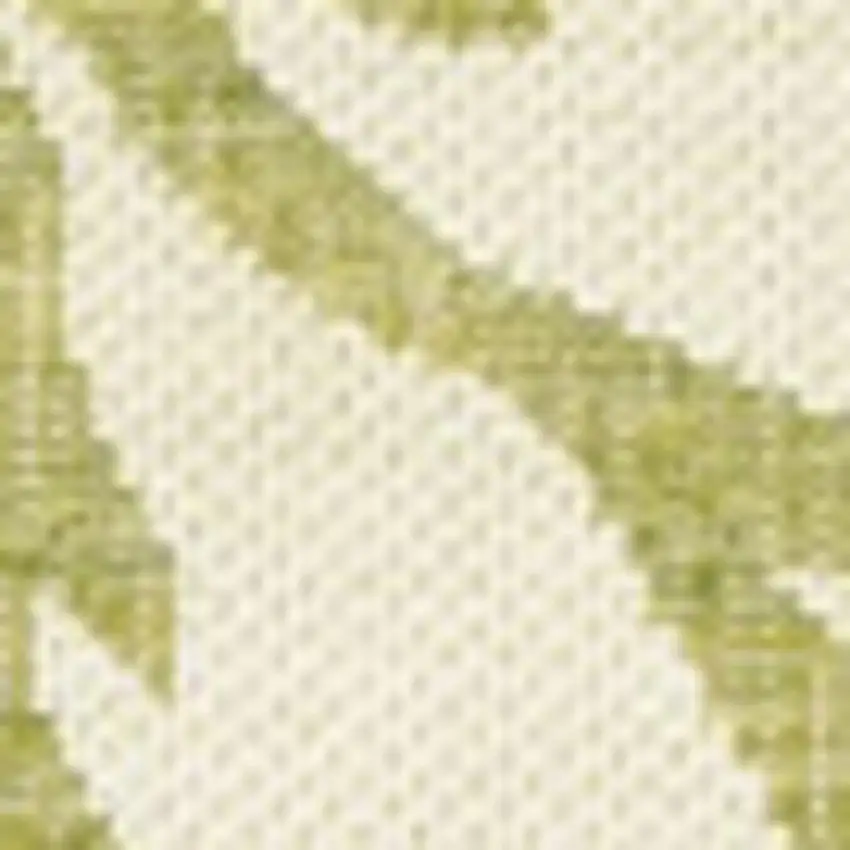 5' Green And Cream Square Floral Indoor Outdoor Area Rug Photo 2
