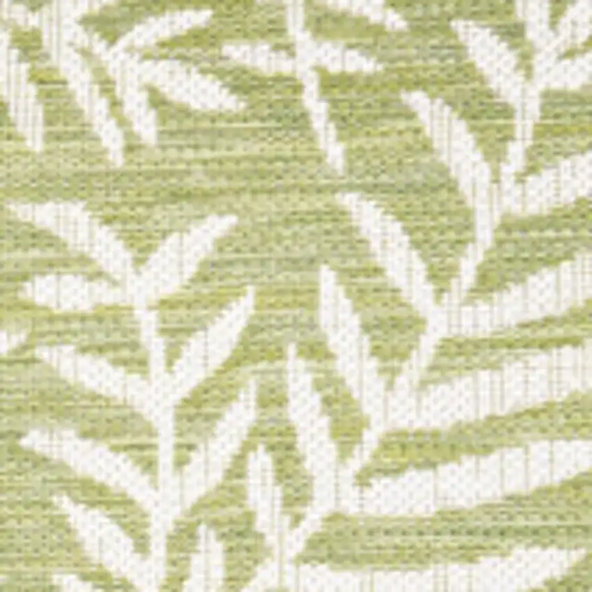 5' Green And Cream Square Floral Indoor Outdoor Area Rug Photo 2