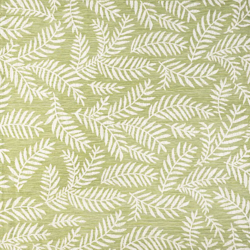 5' Green And Cream Square Floral Indoor Outdoor Area Rug Photo 1