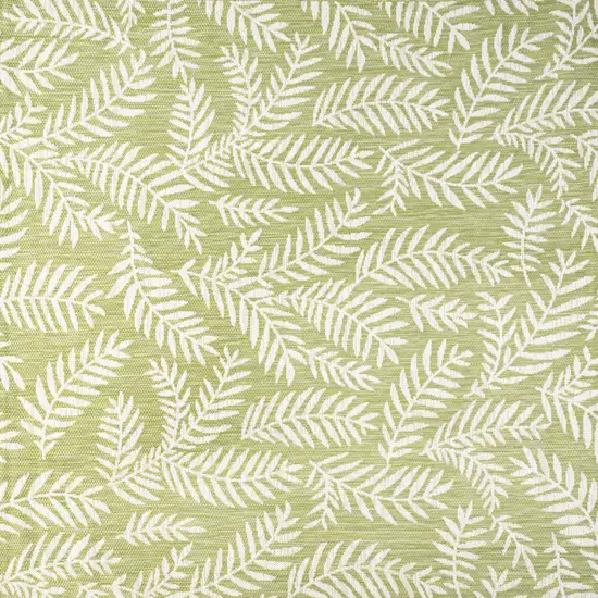 5' Green And Cream Square Floral Indoor Outdoor Area Rug Photo 1