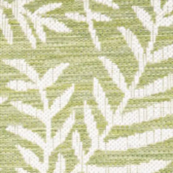 5' Green And Cream Square Floral Indoor Outdoor Area Rug Photo 2