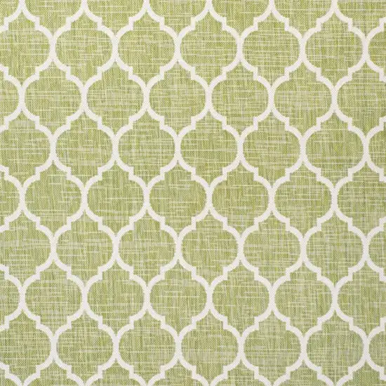 5' Green And Cream Square Geometric Indoor Outdoor Area Rug Photo 2