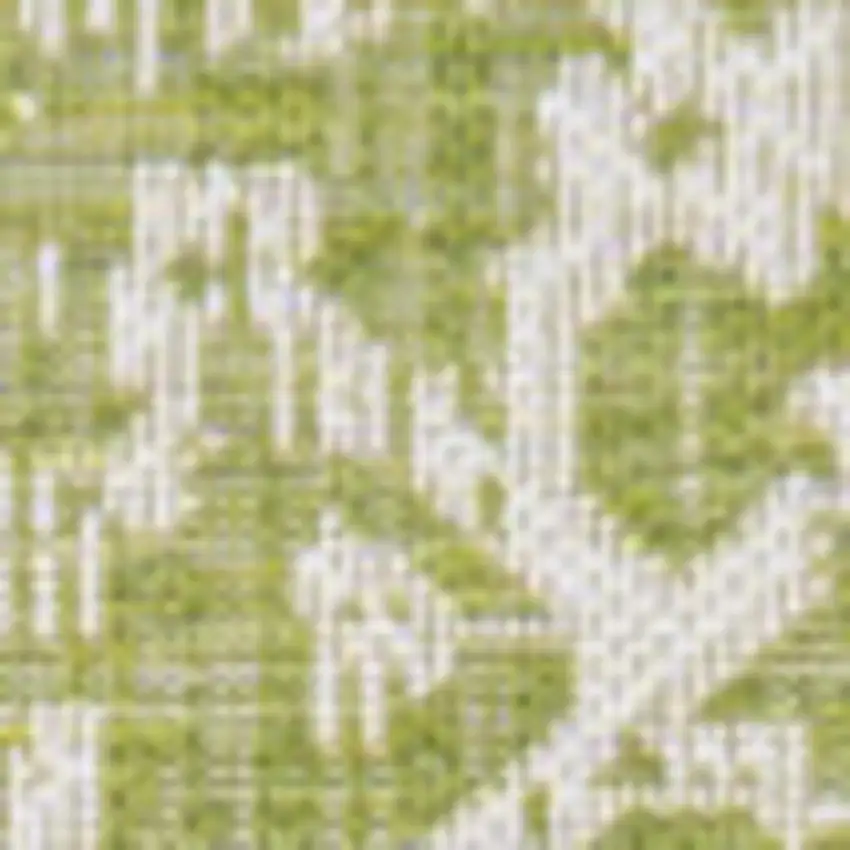 5' Green And Cream Square Medallion Indoor Outdoor Area Rug Photo 3