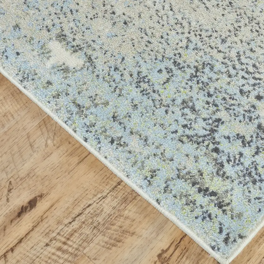 8' Green And Gray Abstract Runner Rug Photo 5