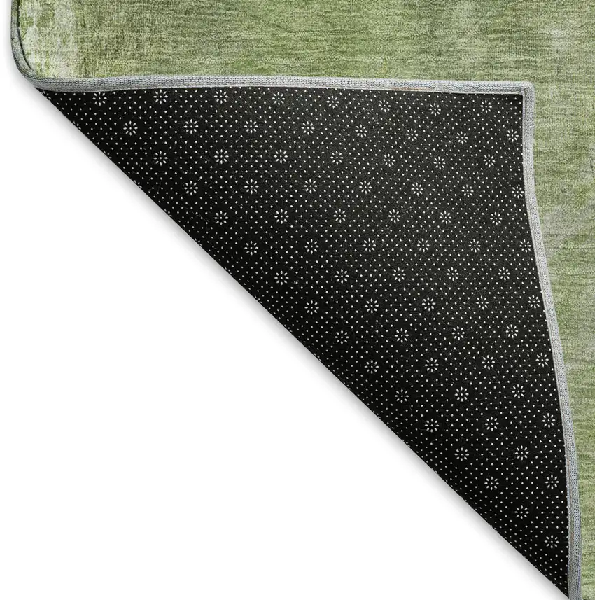 8' Green And Gray Abstract Washable Area Rug With UV Protection Photo 6