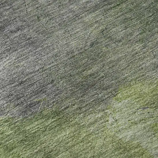 8' Green And Gray Abstract Washable Area Rug With UV Protection Photo 9