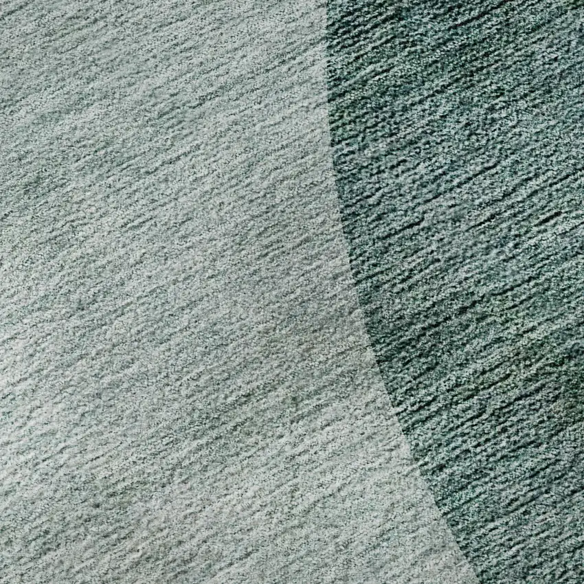 8' Green And Gray Geometric Washable Round Rug With UV Protection Photo 9