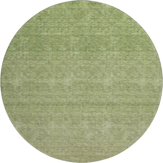 8' Green And Gray Ombre Washable Round Rug With UV Protection Photo 1