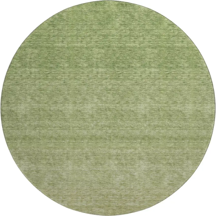 8' Green And Gray Ombre Washable Round Rug With UV Protection Photo 1