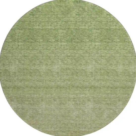 8' Green And Gray Ombre Washable Round Rug With UV Protection Photo 4