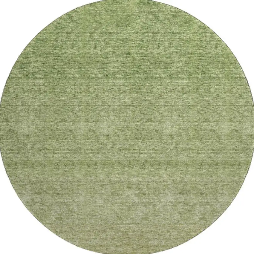 8' Green And Gray Ombre Washable Round Rug With UV Protection Photo 4