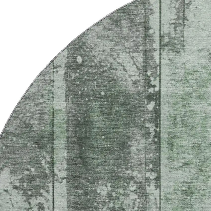 8' Green And Gray Striped Washable Round Rug With UV Protection Photo 2