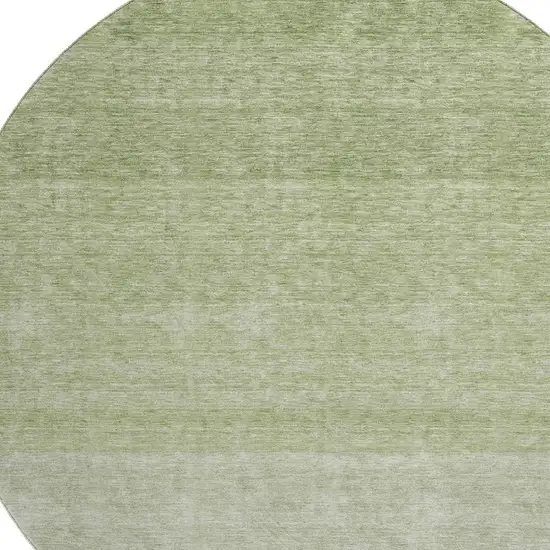 8' Green And Ivory Ombre Washable Round Rug With UV Protection Photo 2