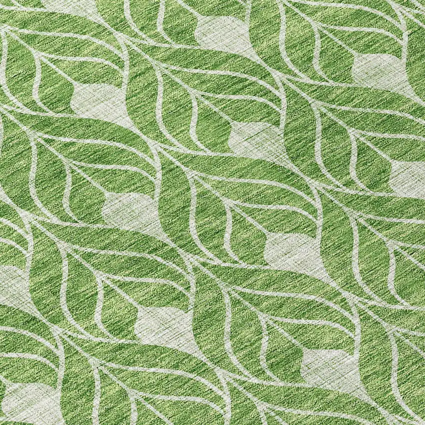8' Green And Light Green Round Geometric Washable Indoor Outdoor Area Rug Photo 8