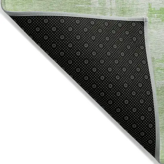 8' Green And Mint Green Round Abstract Washable Indoor Outdoor Area Rug Photo 2