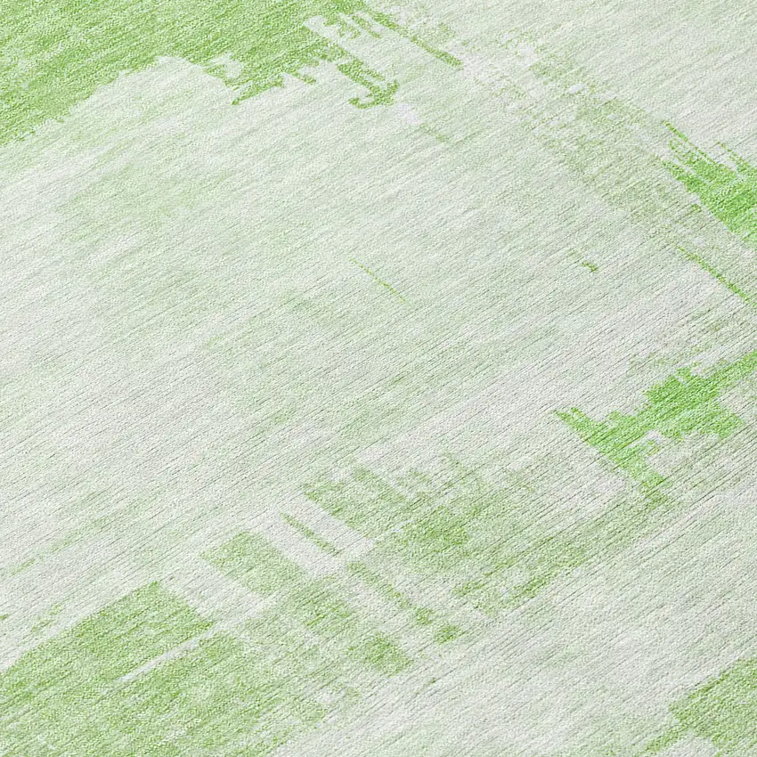 8' Green And Mint Green Round Abstract Washable Indoor Outdoor Area Rug Photo 8