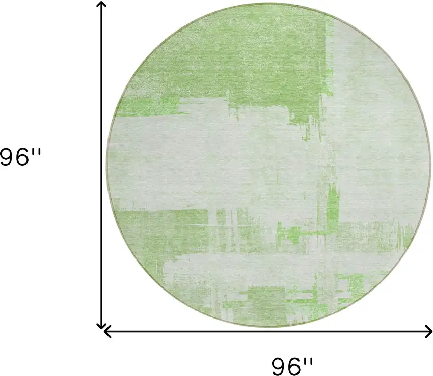8' Green And Mint Green Round Abstract Washable Indoor Outdoor Area Rug Photo 7