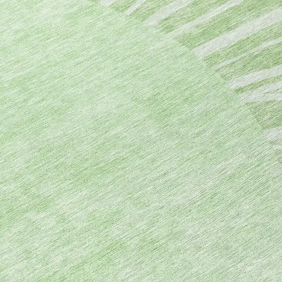 8' Green And Mint Green Round Abstract Washable Indoor Outdoor Area Rug Photo 8