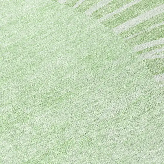 8' Green And Mint Green Round Abstract Washable Indoor Outdoor Area Rug Photo 8